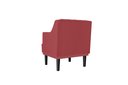 Ver imagem 2 de Poltrona Decorativa Alice Couro Vermelho Pés Madeira Mz Decor