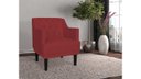 Ver imagem 3 de Poltrona Decorativa Alice Couro Vermelho Pés Madeira Mz Decor