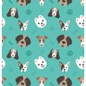 Papel De Parede Cães Dogs Patinhas Com Fundo Verde - 1