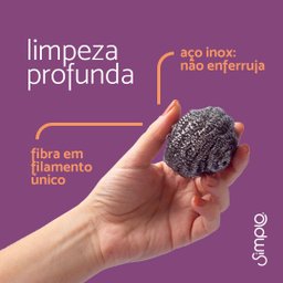 Esponja limpeza de aço inox brilho - Simplo - 4