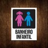 Placa Banheiro Infantil - Menino e Menina - Placa Colorida - 1