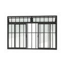 Ver imagem 1 de Janela Alumínio Classic 4 Folhas com Bandeira e Grade Preto - 100x100