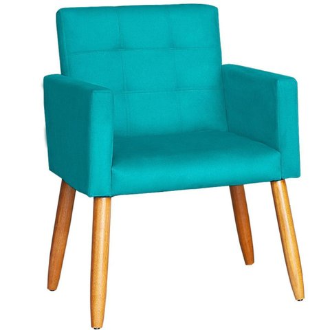 Poltrona Conforto para Sala Confortável Sala de Estar Resistente Sala de Espera Pés de Madeira