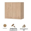 Ver imagem 2 de Armario Aereo Clarice 79cm 2 Portas MDF Bater Amendoa Milani Movelaria