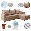 Ver imagem 6 de Sofá 3 Lugares Onix com Chaise Lado Direito 230cm em Linho