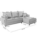 Ver imagem 3 de Sofá 3 Lugares Onix com Chaise Lado Direito 230cm em Linho