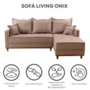 Ver imagem 7 de Sofá 3 Lugares Onix com Chaise Lado Direito 230cm em Linho