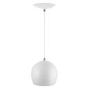 Ver imagem 2 de Lustre Pendente Bola Pequena Alumínio 15cm Branco com Cobre