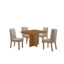 Ver imagem 1 de Mesa de Jantar Olímpia 90cm Tampo MDF Laminado Canto Copo com 4 Cadeiras Carolina
