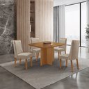 Ver imagem 4 de Mesa de Jantar Olímpia 90cm Tampo MDF Laminado Canto Copo com 4 Cadeiras Carolina