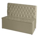 Ver imagem 1 de Kit de Quarto Cabeceira de Cama Box e Calçadeira Baú Estrela King 195 Cm Suede Botão Strass Bege do