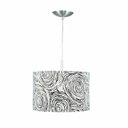 Ver imagem 2 de Lustre Cúpula Pendente Dome Estampado Espiral Preto/Branco