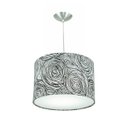 Ver imagem 1 de Lustre Cúpula Pendente Dome Estampado Espiral Preto/Branco