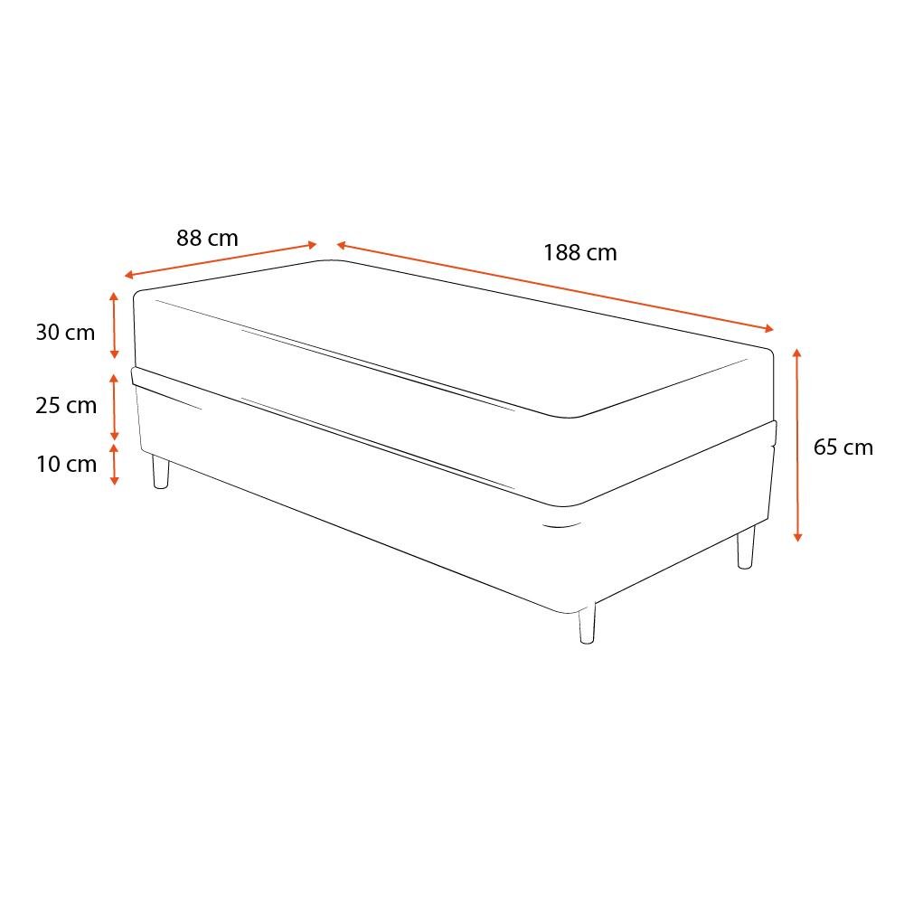 Cama Box Solteiro Branca + Colchão de Molas Ensacadas Ortobom Airtech Springpocket 88x188x65cm - 2