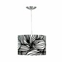 Ver imagem 2 de Lustre Cúpula Pendente Dome Estampado Folha Preto/Branco