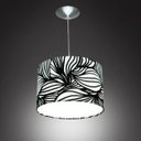 Ver imagem 3 de Lustre Cúpula Pendente Dome Estampado Folha Preto/Branco