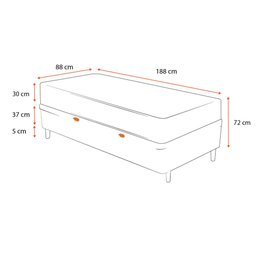 Cama Box Baú Solteiro Preta + Colchão Molas Ensacadas Ortobom Airtech Springpocket - 2