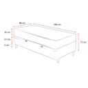 Ver imagem 2 de Cama Box Baú Solteiro Preta + Colchão Molas Ensacadas Ortobom Airtech Springpocket