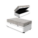 Ver imagem 1 de Cama Box Baú Solteiro Branca + Colchão Molas Ensacadas Ortobom Airtech Springpocket
