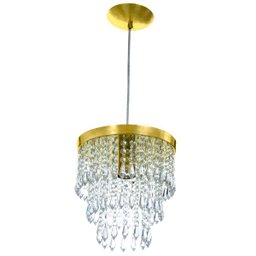 Lustre Pendente De Cristal Acrílico Manucrillic Dourado - 1
