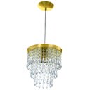 Ver imagem 1 de Lustre Pendente De Cristal Acrílico Manucrillic Dourado