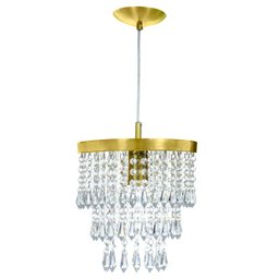 Lustre Pendente De Cristal Acrílico Manucrillic Dourado - 2