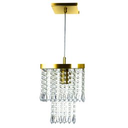 Lustre Pendente De Cristal Acrílico Marrycrilic Dourado - 3