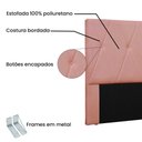 Ver imagem 3 de Cabeceira Para Cama Box Queen Aquilla 160Cm Veludo Rosa