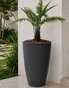 Ver imagem 2 de Vaso de Fibra de Vidro Roma m 70cm Brilhantes e Foscos Decorativo Cinza Fosco