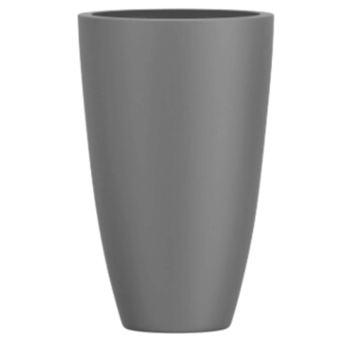 Vaso de Fibra de Vidro Roma m 70cm Brilhantes e Foscos Decorativo Cinza Fosco