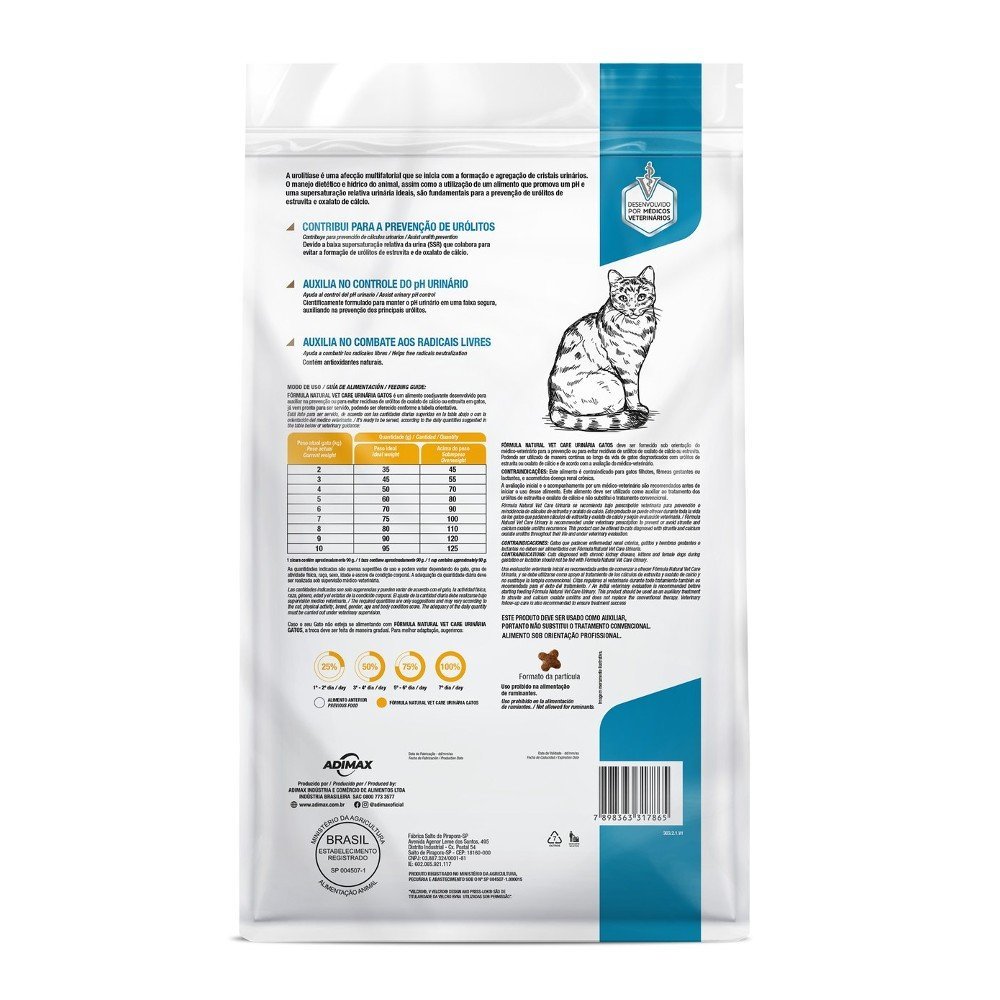 Kit 2 Unidades Fórmula Natural Vet Care Urinária Gatos 1,5KG - 2