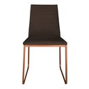 Ver imagem 2 de Kit 6 Cadeiras de Jantar Estofada Lille Base Bronze Veludo Marrom - Montanaris Decor