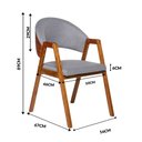 Ver imagem 3 de Kit 2 Cadeiras Luiza Sala de Jantar com Braço Madeira Maciça Movellu Home