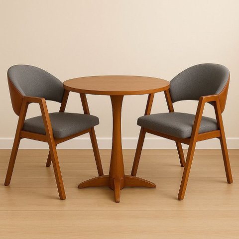 Kit 2 Cadeiras Luiza Sala de Jantar com Braço Madeira Maciça Movellu Home