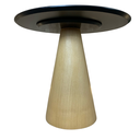 Ver imagem 2 de Mesa de Jantar Cone 100cm Base Madeira Natural Freijó Claro Tampo Laqueado - Preto