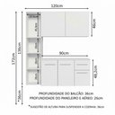 Ver imagem 3 de Armário de Cozinha Compacta 120cm Branco Easy Madesa