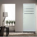 Ver imagem 3 de Porta de Alumínio Lambril Friso Branca com Fechadura Direita - 210x80