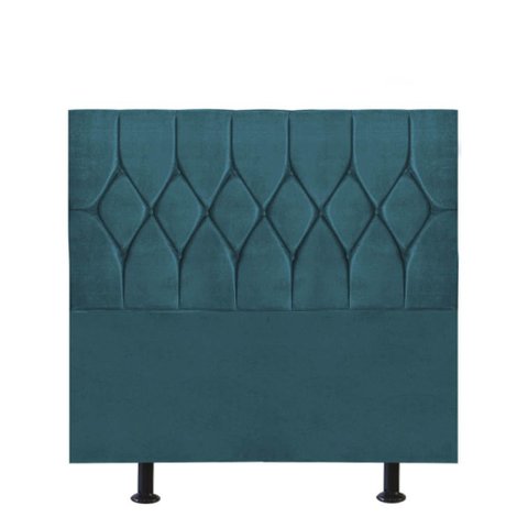 Cabeceira Estofada Cama Box Solteiro 100cm Istambul Suede Azul Turquesa- Mabe Magazine