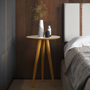 Ver imagem 1 de Mesa Lateral Oval para Sala Osaka Off White Freijo