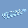 Teclado e Mouse Educacional Sem fio Mofii Candy Tecla Redonda XR Azul - 3