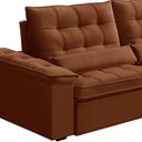 Ver imagem 6 de Sofá Retrátil Reclinável para Sala 3 Lugares 210cm Maresi F04 Veludo Terracota - Lyam Decor