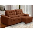 Ver imagem 2 de Sofá Retrátil Reclinável para Sala 3 Lugares 210cm Maresi F04 Veludo Terracota - Lyam Decor