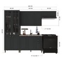 Ver imagem 4 de Armário de Cozinha Modulada Compacta Nara MDF 280cm 12 Portas 2 Gavetas Chumbo Fidelita Móveis