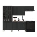 Ver imagem 5 de Armário de Cozinha Modulada Compacta Nara MDF 280cm 12 Portas 2 Gavetas Chumbo Fidelita Móveis
