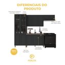 Ver imagem 3 de Armário de Cozinha Modulada Compacta Nara MDF 280cm 12 Portas 2 Gavetas Chumbo Fidelita Móveis
