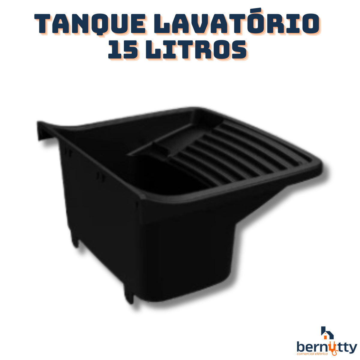 Kit Lavatório Tanque Preto Lavatório Abs 15 Litros com Válvula Sifão e Parafussos para Fixação - 5