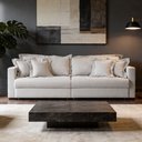 Ver imagem 4 de Sofá 3 Lugares Retrátil Reclinável para Sala de Estar 190cm Missouri K01 Veludo Bege - Lyam Decor