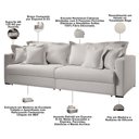 Ver imagem 6 de Sofá 3 Lugares Retrátil Reclinável para Sala de Estar 190cm Missouri K01 Veludo Bege - Lyam Decor