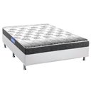 Ver imagem 1 de Cama Box Casal: Colchão Espuma Probel Guarda Costas Resistente + Base CRC Courano White(138x188)