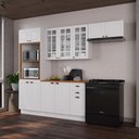 Ver imagem 1 de Cozinha Compacta Modulada Nara 12 Portas 2 Gavetas MDF 270cm Branco Fidelita Móveis
